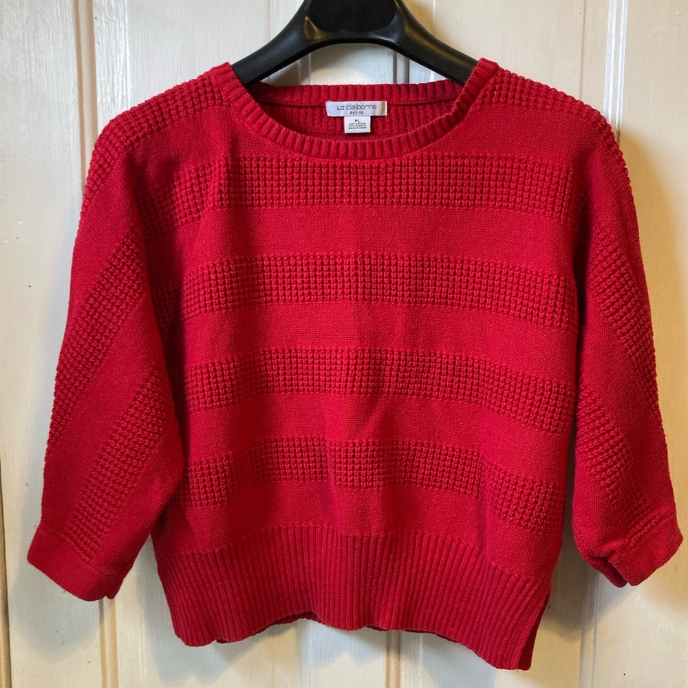 Liz Claiborne red bat-wing sweater